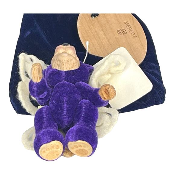 Raikes Wee Itty Bitty Merlot ANGEL TEDDY BEAR Limited Edition #610 Mohair Wood - Picture 3 of 7